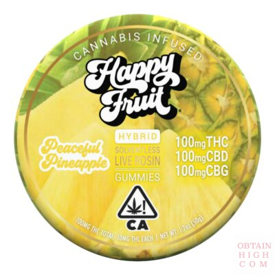 Paceful Pineapple Rosin Cannabis Gummies 1:1:1 THC:CBD:CBG by Happy Fruit